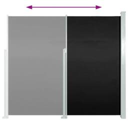 Berkfield Home Patio Retractable Side Awning 120x500 cm Black - thumbnail 6