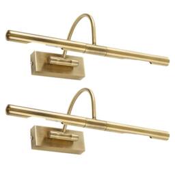 SPETLEK 2x Wall Lights Picture Display Lamps Antique Brass in Bronze - thumbnail 1