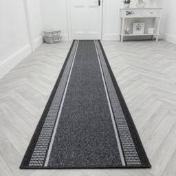runrug Hallway Runner Rug - Non-Slip, Hardwearing, 5mm - 'Promenade' in Grey - Size: 66 cm x 150 cm - thumbnail 5