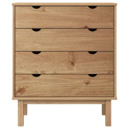 Berkfield Home Drawer Cabinet OTTA 76.5x39.5x90cm Solid Wood Pine in Brown - Size: 76.5x39.5x90 cm - thumbnail 3