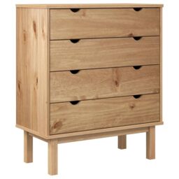 Berkfield Home Drawer Cabinet OTTA 76.5x39.5x90cm Solid Wood Pine in Brown - Size: 76.5x39.5x90 cm - thumbnail 2