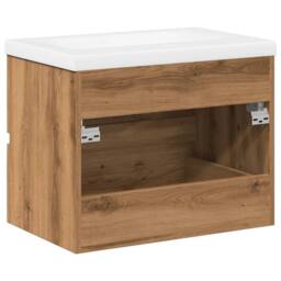 Berkfield Home Sink Cabinet with Built-in Basin Artisan Oak 61x39.5x49 cm in Brown - thumbnail 8