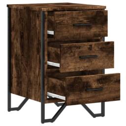 Berkfield Home Modern Bedside Cabinet Smoked Oak 40x41x60 cm Engineered Wood in Brown - Size: 40 x 41 x 60 cm - thumbnail 8