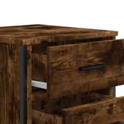 Berkfield Home Modern Bedside Cabinet Smoked Oak 40x41x60 cm Engineered Wood in Brown - Size: 40 x 41 x 60 cm - thumbnail 9