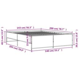Berkfield Home Durable Bed Frame without Mattress Sonoma Oak 140x200 cm in Light Tan - thumbnail 9