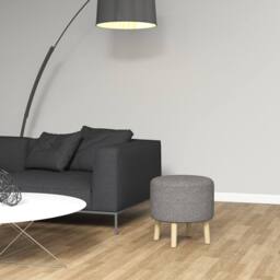 Wyld Haus Roli Linen Look Light Grey Round Storage Ottoman - thumbnail 9