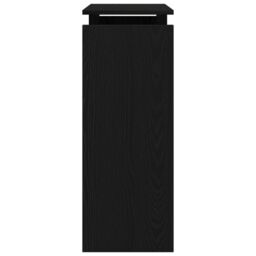 Berkfield Home Black Oak Console Table - 80x30x80 cm - Engineered Wood - Size: 80 x 30 x 80 cm - thumbnail 7