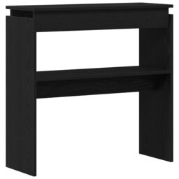 Berkfield Home Black Oak Console Table - 80x30x80 cm - Engineered Wood - Size: 80 x 30 x 80 cm - thumbnail 2