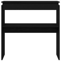Berkfield Home Black Oak Console Table - 80x30x80 cm - Engineered Wood - Size: 80 x 30 x 80 cm - thumbnail 6