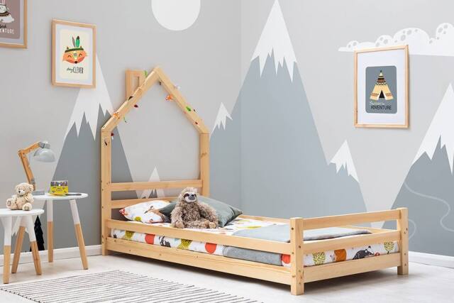 Crazy Price Beds Ltd Juni Kids Wooden House Bed in Natural - Size: Single - image 1