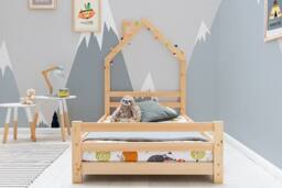 Crazy Price Beds Ltd Juni Kids Wooden House Bed in Natural - Size: Single - thumbnail 6