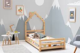 Crazy Price Beds Ltd Juni Kids Wooden House Bed in Natural - Size: Single - thumbnail 5