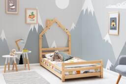 Crazy Price Beds Ltd Juni Kids Wooden House Bed in Natural - Size: Single - thumbnail 4