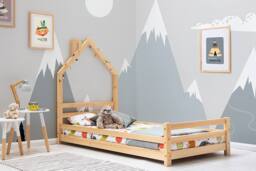 Crazy Price Beds Ltd Juni Kids Wooden House Bed in Natural - Size: Single