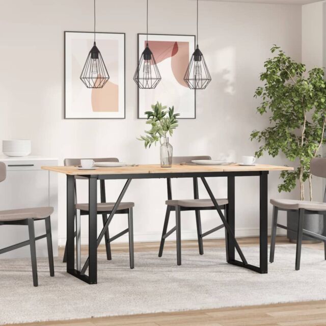 Berkfield Home Dining Table Legs O-Frame 140x60x73 cm Steel in Black - Size: 140 x 60 x 73 cm - image 1