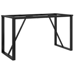 Berkfield Home Dining Table Legs O-Frame 140x60x73 cm Steel in Black - Size: 140 x 60 x 73 cm - thumbnail 2