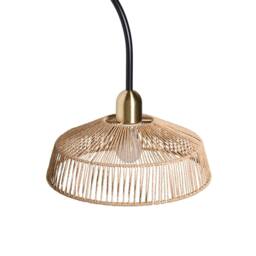 Wyld and Coco Handmade Natural Paper Rope Wall Lamp with Black Metal Base - thumbnail 4