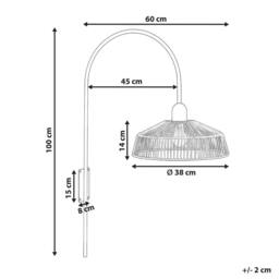 Wyld and Coco Handmade Natural Paper Rope Wall Lamp with Black Metal Base - thumbnail 3