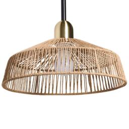 Wyld and Coco Handmade Natural Paper Rope Wall Lamp with Black Metal Base - thumbnail 5