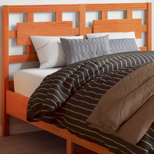 Berkfield Home Headboard Wax Brown 135 cm Solid Wood Pine - image 1