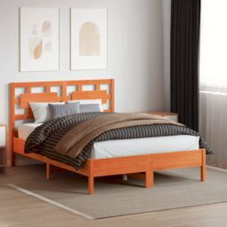 Berkfield Home Headboard Wax Brown 135 cm Solid Wood Pine - thumbnail 3