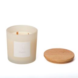 Aroma Naturals Frosted Decadence Glass Candle - Cashmere Scent in White - Size: XL - thumbnail 3