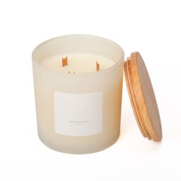 Aroma Naturals Frosted Decadence Glass Candle - Cashmere Scent in White - Size: XL - thumbnail 2