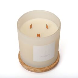 Aroma Naturals Frosted Decadence Glass Candle - Cashmere Scent in White - Size: XL - thumbnail 4