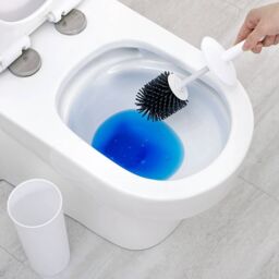 Nicoman Turbular White Toilet Brush & Holder With Silicone Head - thumbnail 3