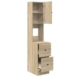 Berkfield Home Kitchen Cabinet Sonoma Oak 35x50x180 cm Engineered Wood in Beige - Size: 35 x 50 x 180 cm - thumbnail 5