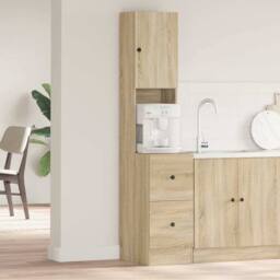 Berkfield Home Kitchen Cabinet Sonoma Oak 35x50x180 cm Engineered Wood in Beige - Size: 35 x 50 x 180 cm - thumbnail 2
