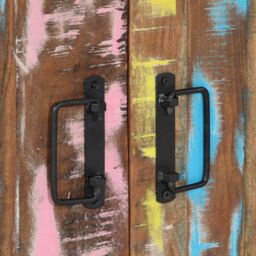 Berkfield Home Shoe Cabinet Black 30x30x40 cm Solid Reclaimed Wood & Steel in Brown - Size: 30 x 30 x 40 cm - thumbnail 9