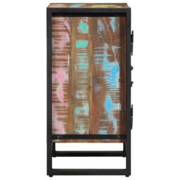 Berkfield Home Shoe Cabinet Black 30x30x40 cm Solid Reclaimed Wood & Steel in Brown - Size: 30 x 30 x 40 cm - thumbnail 6