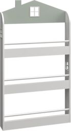 Xample Kids Bookcase Wall Shelf, Wooden Bookshelf Storage Display Rack Book Organizer in White - thumbnail 4