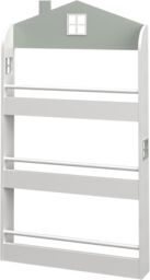 Xample Kids Bookcase Wall Shelf, Wooden Bookshelf Storage Display Rack Book Organizer in White - thumbnail 6