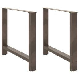 Berkfield Home Coffee Table Legs Natural Steel 2 pcs 100x(72-73) cm Steel in Grey - thumbnail 1