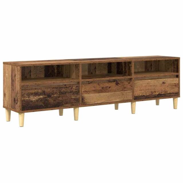 Berkfield Home TV Cabinet with Drawer Old wood Engineered wood - image 1
