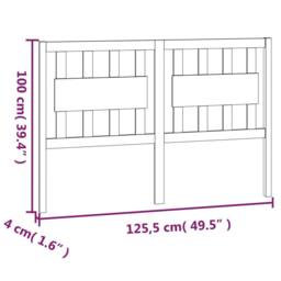 Berkfield Home Beautiful Bed Headboard White 125.5x4x100 cm Solid Wood Pine - thumbnail 6