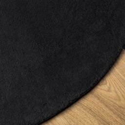 Berkfield Home Rug HUARTE Short Pile Soft & Washable Black √ò 80 cm - Size: Medium - thumbnail 4