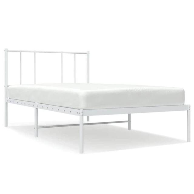 Berkfield Home Metal Bed Frame with Headboard White 80x200 cm - image 1