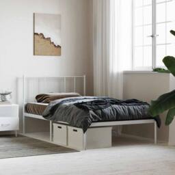 Berkfield Home Metal Bed Frame with Headboard White 80x200 cm - thumbnail 4
