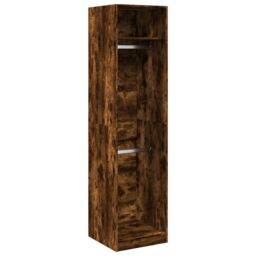 Berkfield Home Wardrobe Smoked Oak 50x50x200 cm Engineered Wood in Brown - Size: 50 x 50 x 200 cm - thumbnail 2