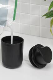 ReBorn Soap Dispenser 250ml & Toothbrush Holder Set - Black - thumbnail 3