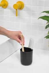 ReBorn Soap Dispenser 250ml & Toothbrush Holder Set - Black - thumbnail 6