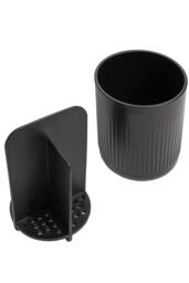 ReBorn Soap Dispenser 250ml & Toothbrush Holder Set - Black - thumbnail 7