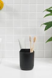 ReBorn Soap Dispenser 250ml & Toothbrush Holder Set - Black - thumbnail 5