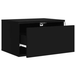 Berkfield Home Durable Wall-mounted Bedside Cabinet with LED Lights Black - thumbnail 6