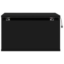 Berkfield Home Durable Wall-mounted Bedside Cabinet with LED Lights Black - thumbnail 7