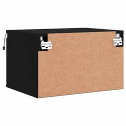 Berkfield Home Durable Wall-mounted Bedside Cabinet with LED Lights Black - thumbnail 9