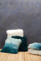 Orsina Bosie Mongolian Fur Square Cushion in White - thumbnail 2